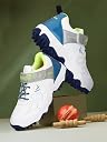 PRO KVH Men's Cricket Spikes Shoes | Extended Plus Series with Maximum Energy Return, Upgraded for New Generation of Cricket | Rubber Toe for Stability and Support (White-Parrot, UK Footwear Size System, Adult, Men, Numeric, Medium, 5) gallery image