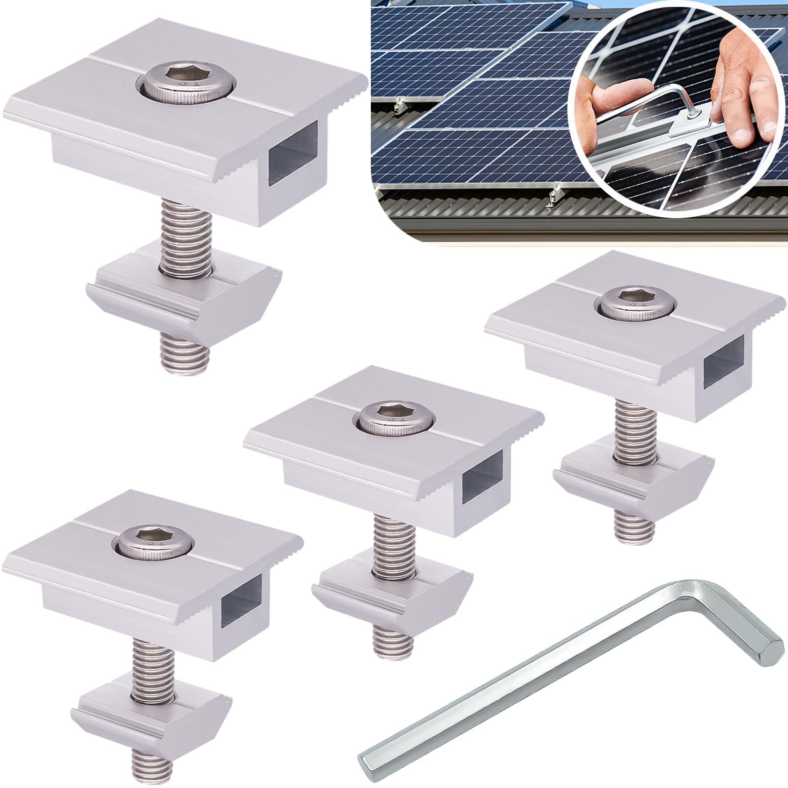 Solarmodul Halterung, 4 Stück Solarpanel Halterung 30mm Endklemme Z-Halter Aluminium Befestigung Dachhalterung Halterung PV Module für Wohnmobil Dächer Wände Boote Solarmodul Halterung, 4 Stück Solarpanel Halterung 30mm Endklemme Z-Halter Aluminium Befestigung Dachhalterung Halterung PV Module für Wohnmobil Dächer Wände Boote
