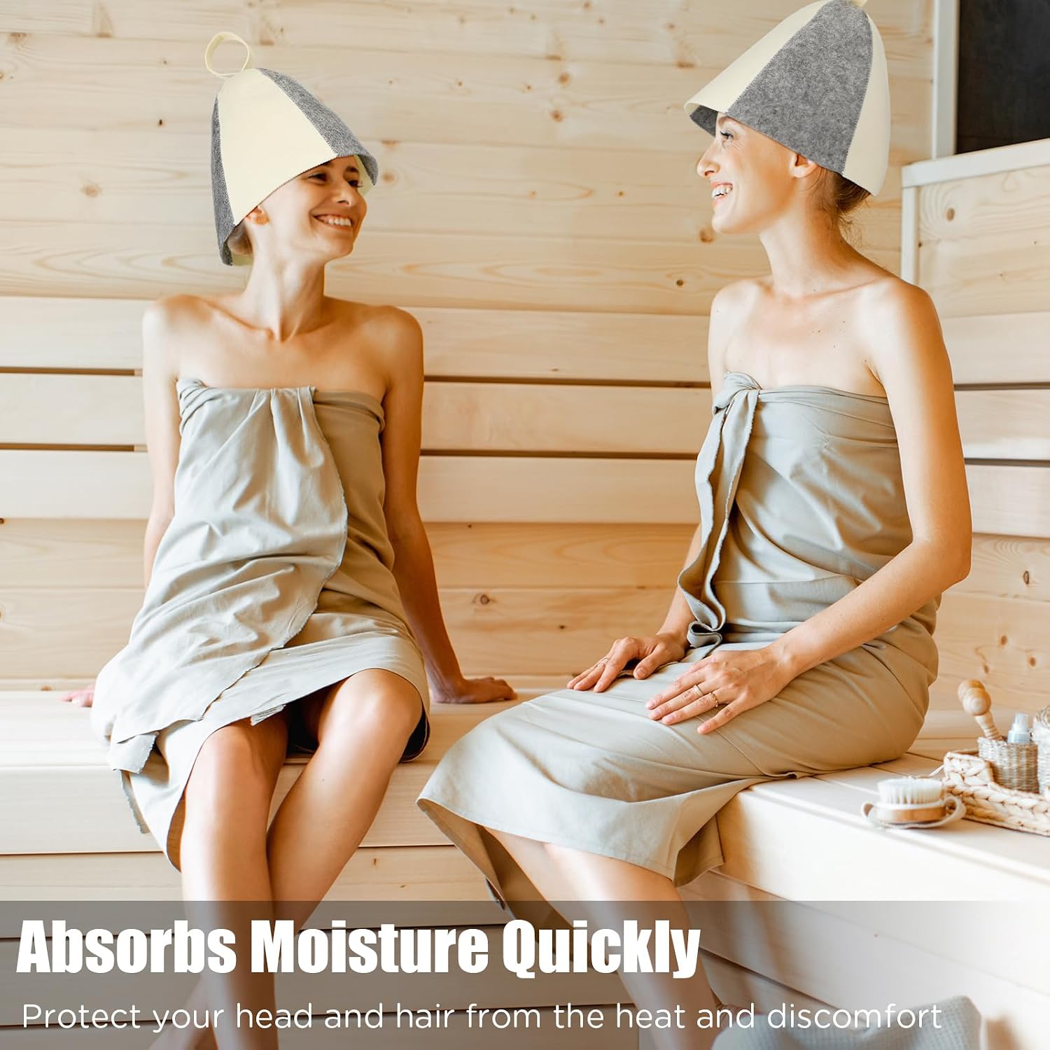 Jiuguva Sauna Hat Wool Felt Banya Cap for Women Spa image 5