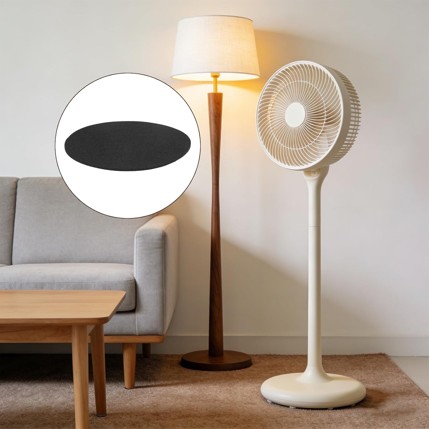 uxcell 8Pcs Non Slip Furniture Pads, 10" Round Self Adhesive Felt Bumpers Noise Reducing Furniture Feet Floor Protector for Chairs Tables Furniture Legs (Black 0.2" Thick)