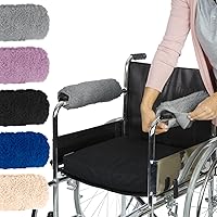 Vista 10 de Cubiertas para apoyabrazos de silla de ruedas Vive (par) - Almohadillas de espuma viscoelástica y piel de oveja para apoyabrazos de silla de ruedas