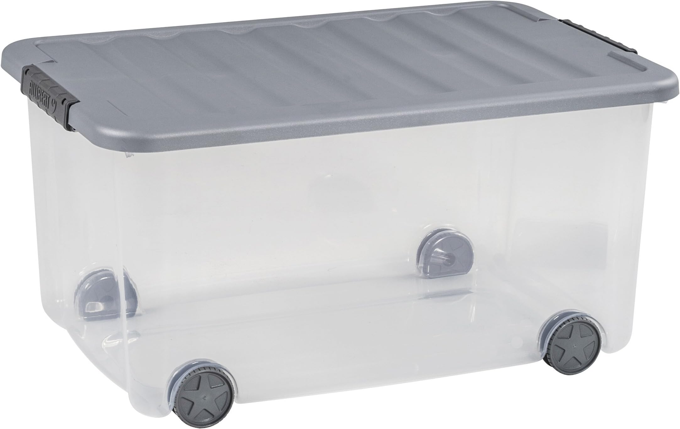 AllibertCurver 50 Litre "Scotti" Storage Box With Roles, Transparent/Grey, 35 x 25 x 10 cm
