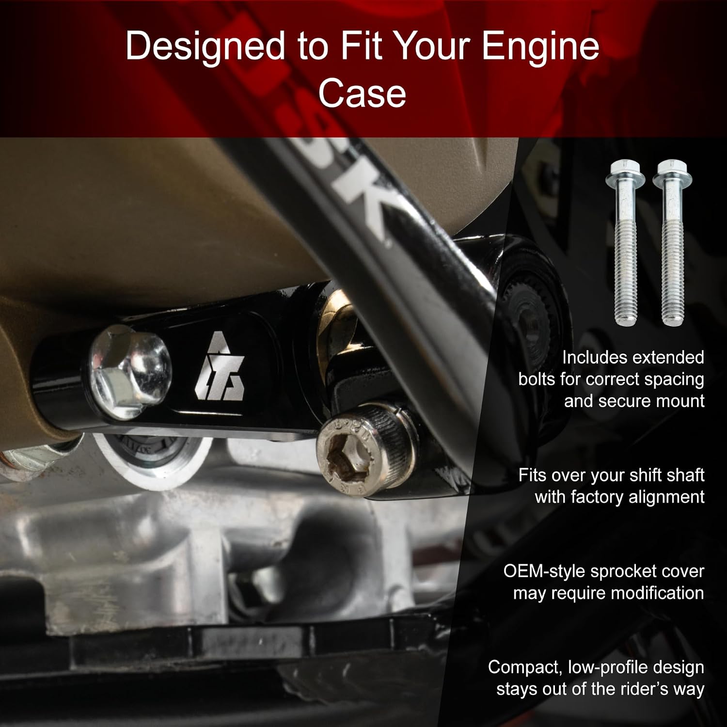 TUSK Aluminum Shift Shaft Brace Black Compatible with Honda CRF 110F 2013-2026