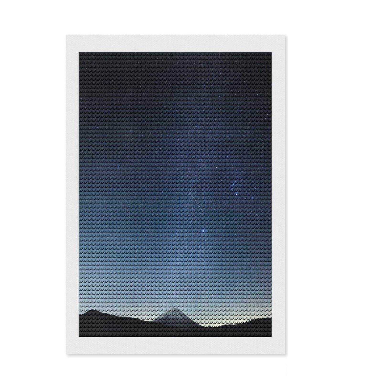 Junmoney Meteor Night Round Drill Diamond Painting 8"x12", for Women, Fun Craft Experience, Bedroom Decor, Holiday Gift Idea