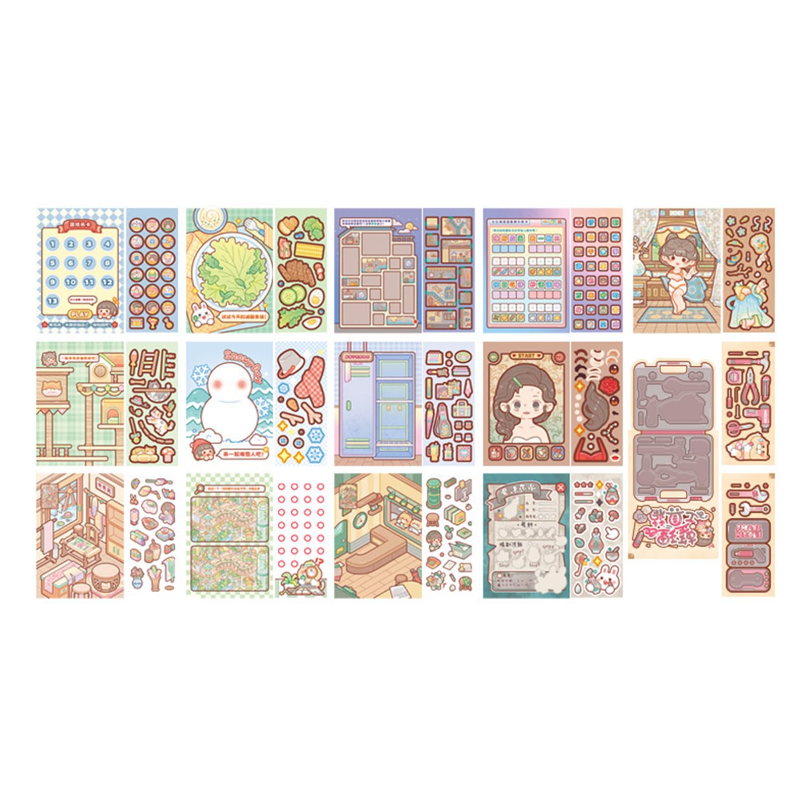 Scrapbooking Decorative Scenery Sticker Book Miniature Scene PET Sticker for Journal Photo Album Laptop Scrapbooking School Use