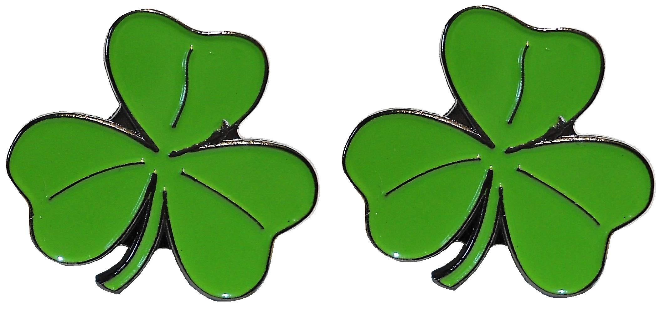 B4B Irish Shamrock 3 Leaf Clover St Patrick Ireland Symbol Metal Enamel Cufflinks