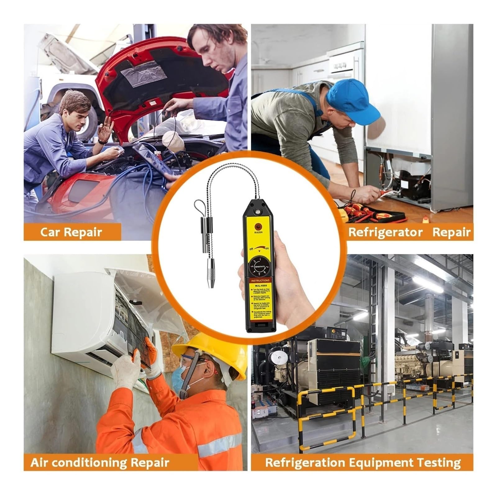 Detektor nieszczelności freonu Halogenowy detektor Czynnik chłodniczy HVAC Klimatyzator R22 R410A R134A R1234YF CFC HCFC HFC Narzędzie Dokładne Monitorowanie Czasie Rzeczywistym