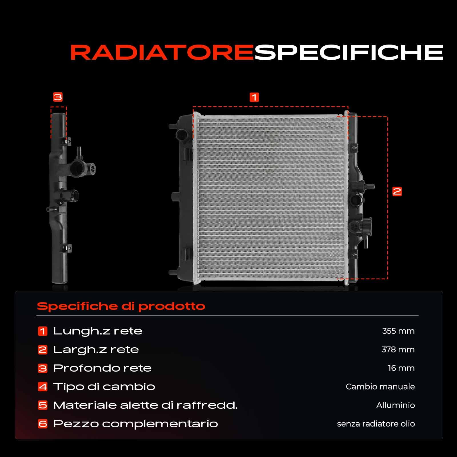 Frankberg Radiatore di Raffreddamento ad Acqua Cambio manuale | Compatibile con Picanto SA 1.0L 1.1L Benzina 2004-2011 Replace# 2531007000