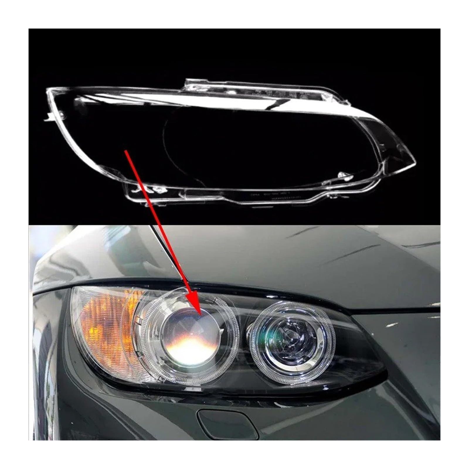 Lentes Cubierta Lente Faro Para BMW Para M3 E92 E93 Para Coupé Pre-facelift 2006-2009 Transparente Faros Delanteros Lente Carcasa Cristal Cubierta Lámpara(1pc Right Side)