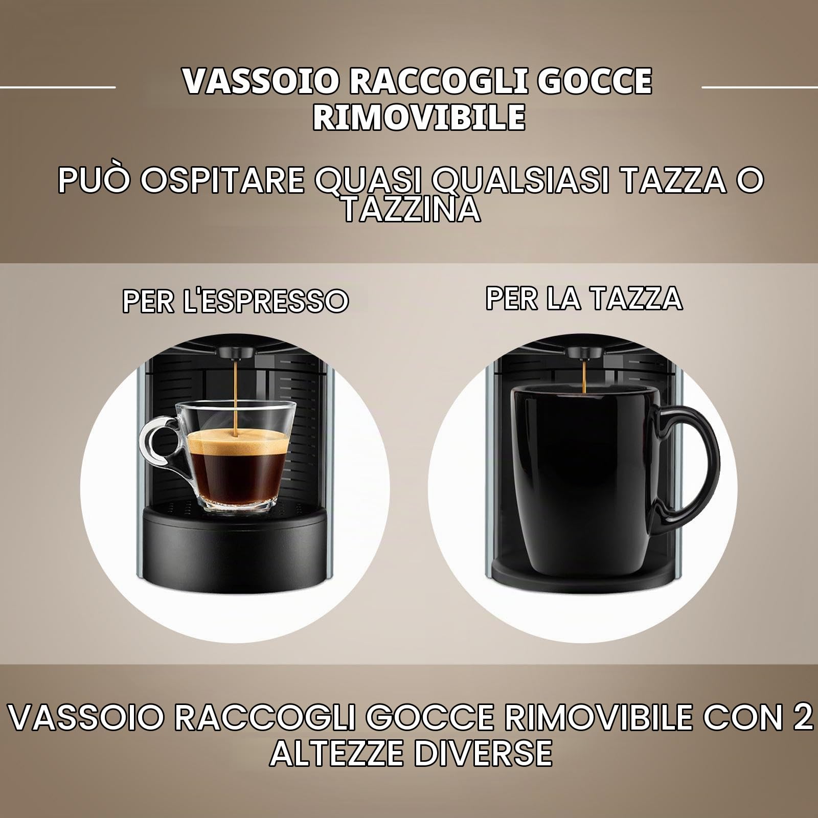 Lavazza, A Modo Mio Jolie EVO, macchina per capsule da caffè, realizzata in plastica riciclata al 36%, compatibile con capsule A Modo Mio, con poggiabicchieri rimovibile, spegnimento automatico, 1250