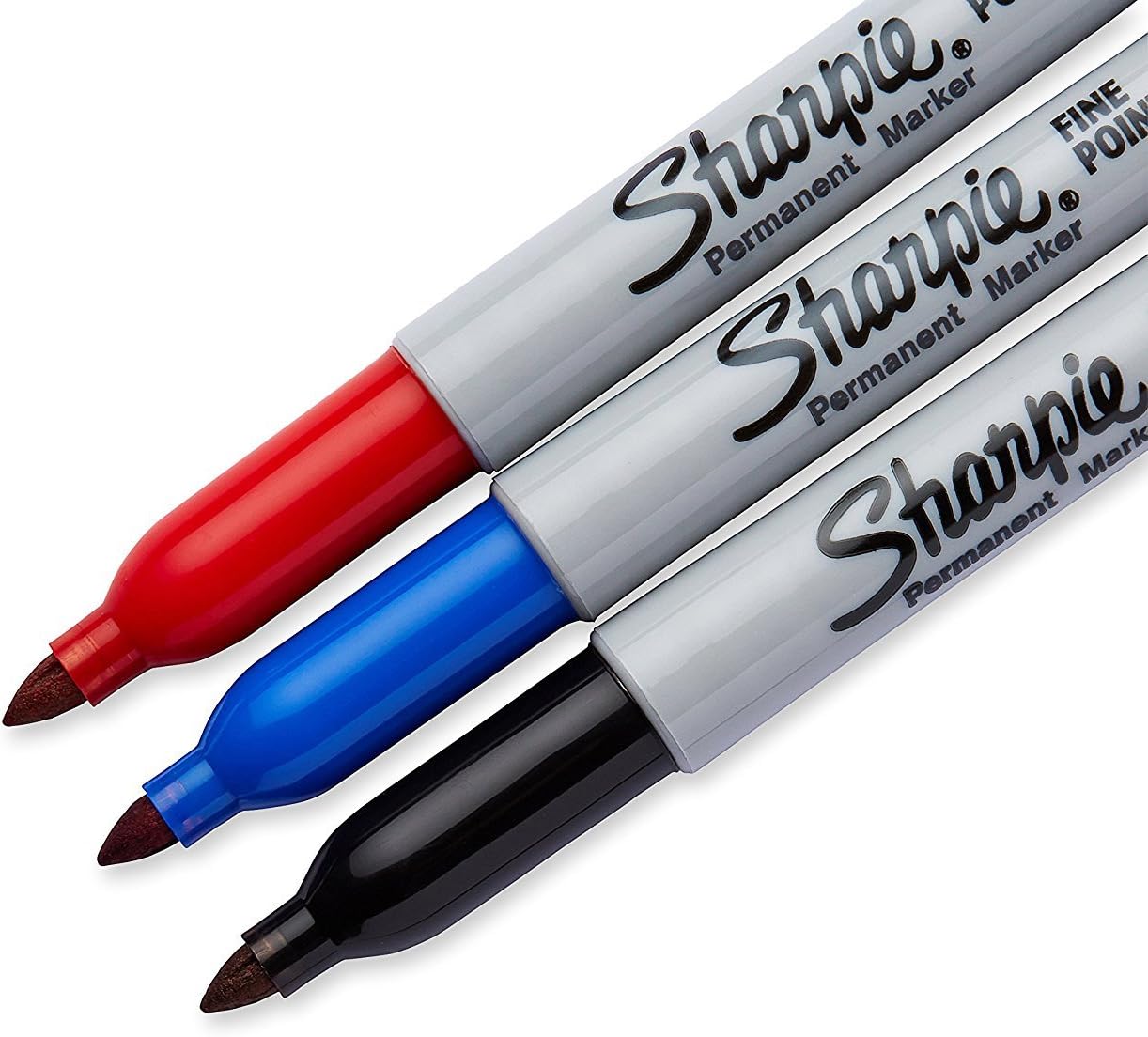 Sharpie 30173PP 3 / Pack Fine Point Permanent Marker Black, Blue, Red