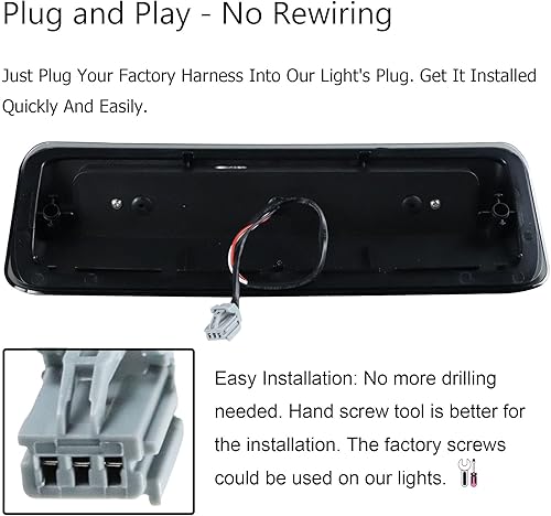 Miniatura 3 de Tercera luz de freno LED para Ford F150 04-08, 07-10 Explorer, 06-08 Lincoln Mark Lámpara de carga trasera de montaje alto Lente ahumada 01