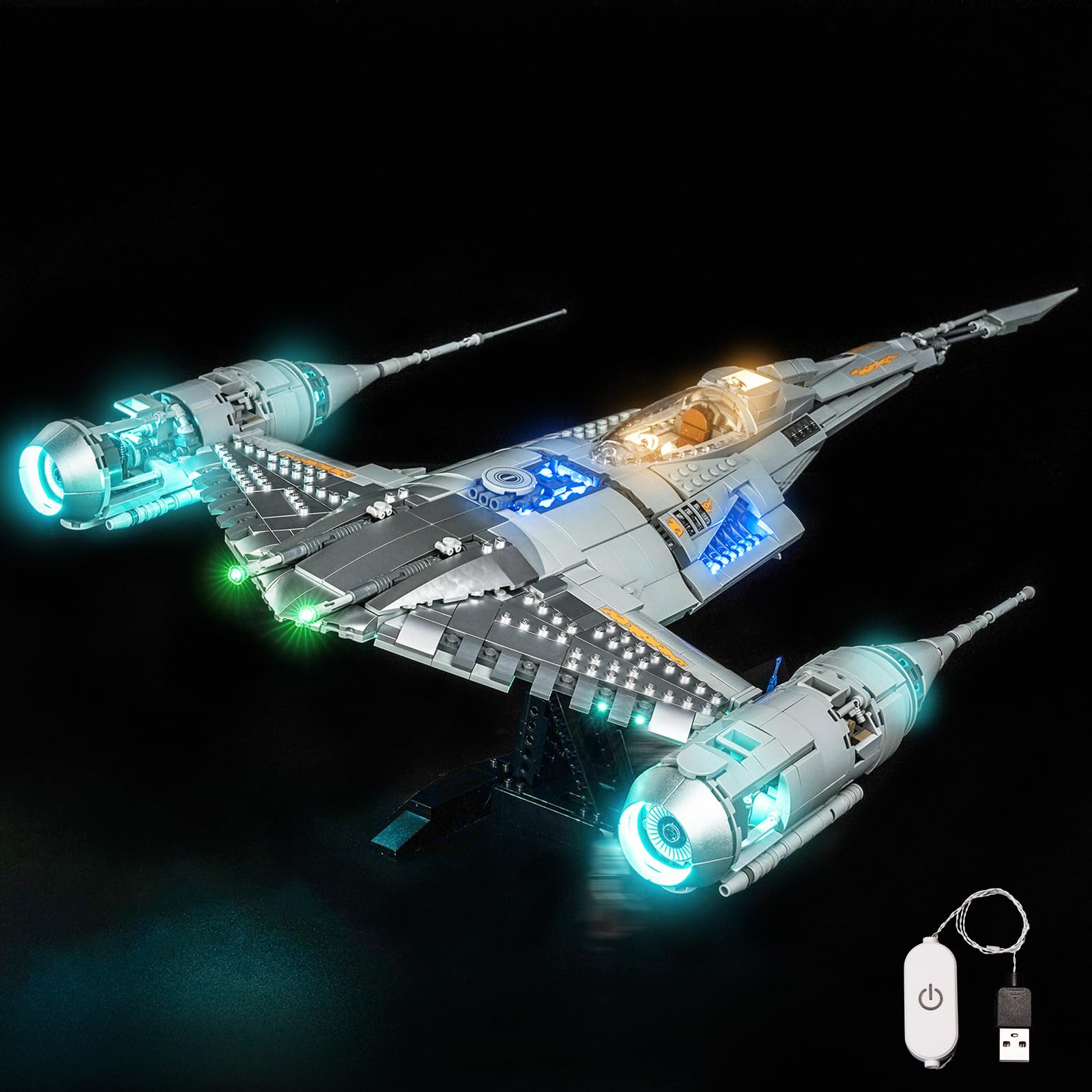 Light Kit Compatible with Lego 75442 The Mandalorian's N-1 Starfighter (No Model), Decoration Lighting Set Compatible with Lego The Mandalorian's N-1 Starfighter Blocks Model — image 1