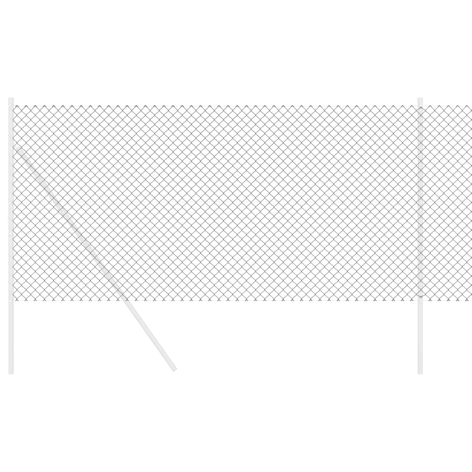 Stahl Gitterzaun Grau 250 x 120 cm Modernes Design Robuste Maschendrahtzaun Langlebig Korrosionsbeständig für Garten Terrasse Balkon und Hof