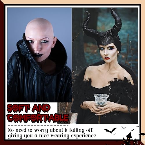 Miniatura 5 de Ceenna 24 gorras calvas de Halloween para adultos, hombres y mujeres, suministros de fiesta de maquillaje, escenario, teatro, películas, accesorio