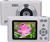 Digital Camera - 48MP 1080P Digital Cameras for Photography with 16X Zoom Anti Shake, Compact Small Camera for Boys Girls Kids, Portable Digital Camera White