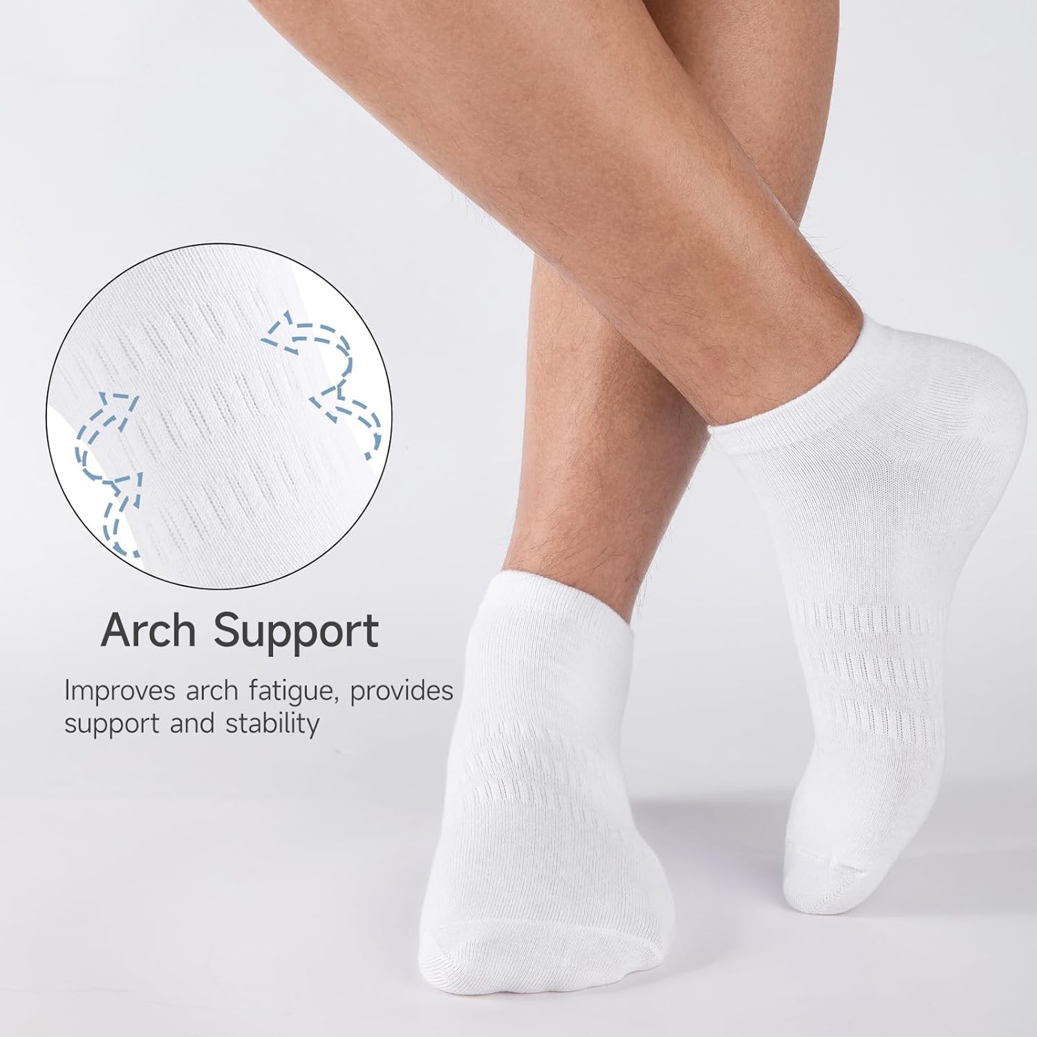 eallco Mens Ankle Socks Cotton Low Cut Running Thin Short Breathable Casual Socks 8 Pairs - Image 5