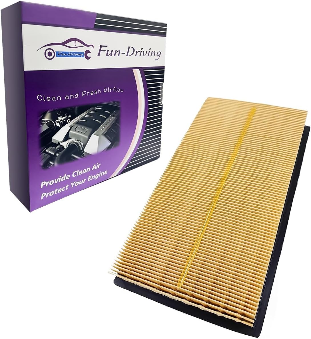 FUN-DRIVING Air Filter for ES300H(19-25),BRZ(17-25),AVALON Hybrid(19-22),CAMRY Hybrid (18-25), COROLLA (25-19),HIGHLANDER Hybrid (20-25),RAV4 Hybrid (25-19),SIENNA (21-25),VENZA-NOT FIT Corolla Hybrid