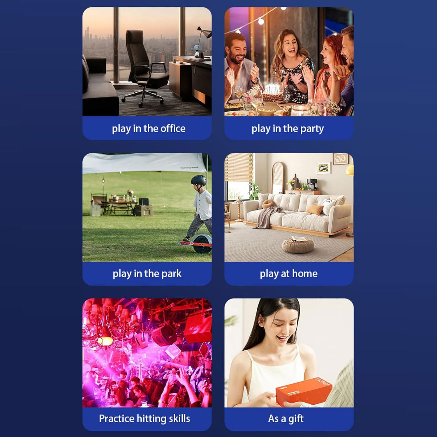 GOWENIC Electric Air Drum Sticks Set, Smart Drumsticks Pedals Sensor Drum Set with Colorful Light Effect, Music Education Toy for Kids Beginners Played in Home Party Park Club etc. (Blue)