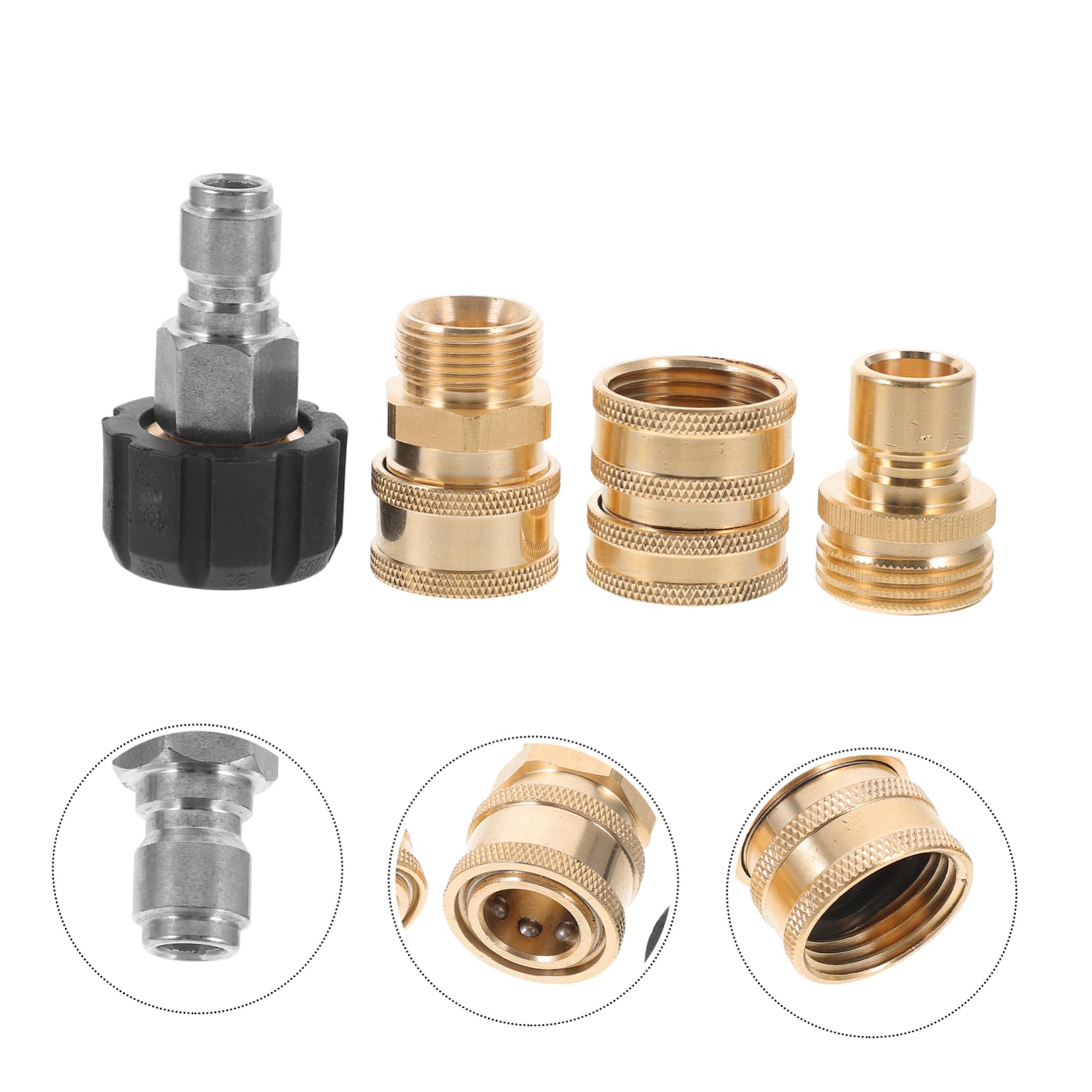 Yardwe Kit di 8 Pezzi Raccordi per Idropulitrice in Ottone Connessione Rapida e Ampia Compatibilità per Tubi da Giardino e Attrezzature ad Alta Pressione