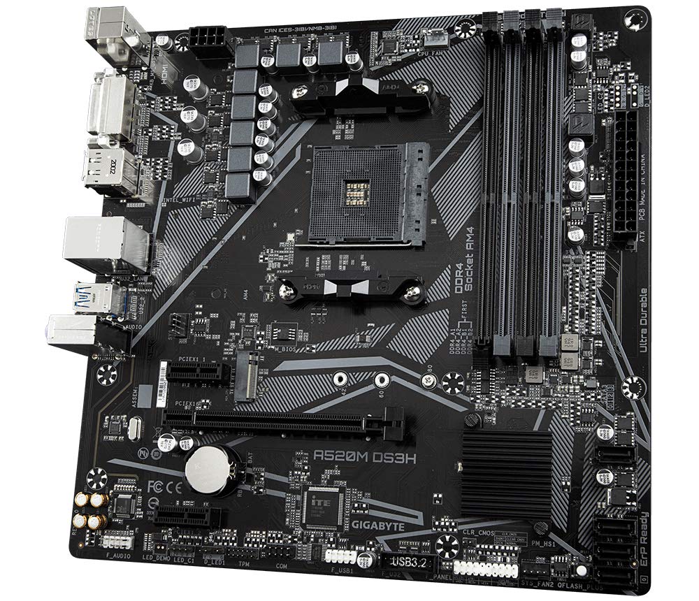 Gigabyte A520M DS3H mATX Motherboard for AMD AM4 CPUs