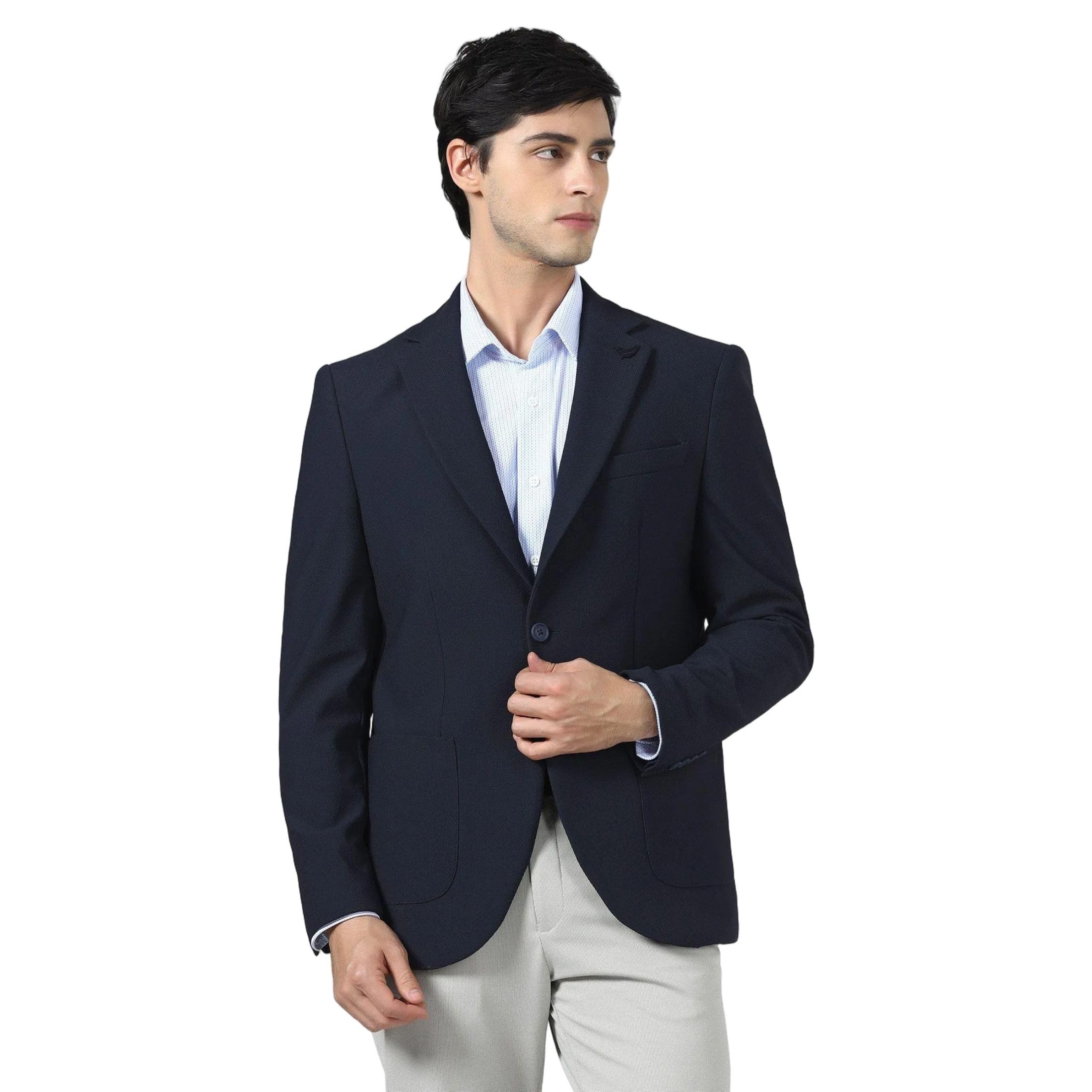 blackberrys Men's Premium Cream Textured Slim Fit Blazers |Office & Business Wear-picture-46