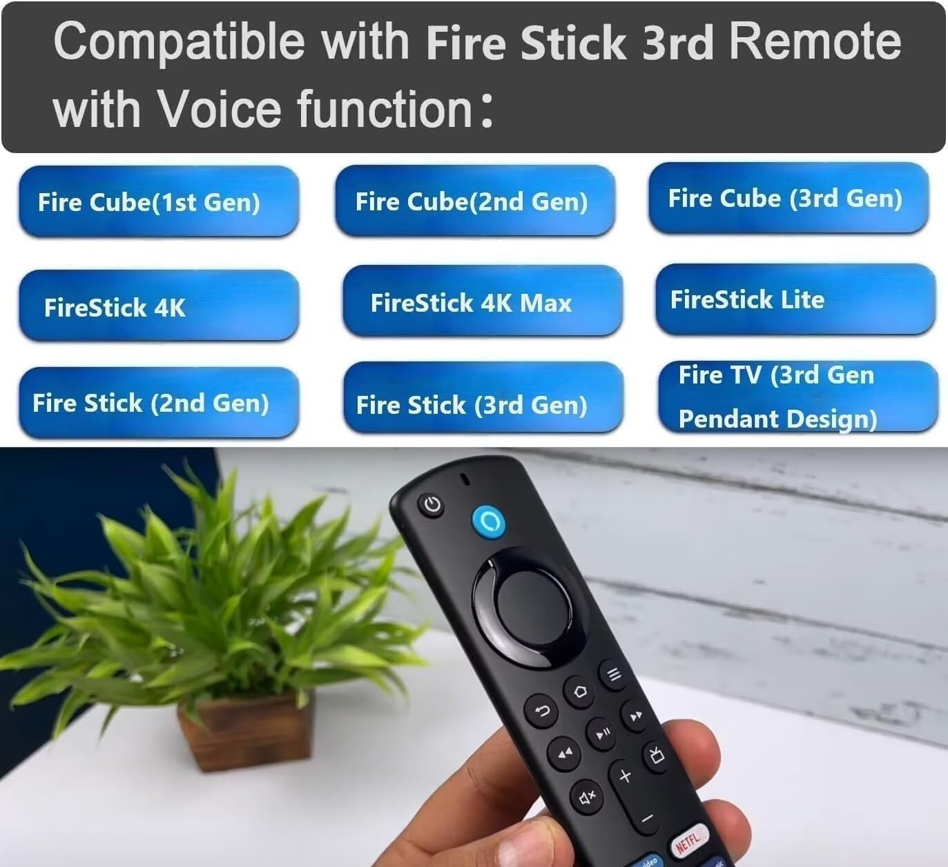 Amazon Fire Stick Remote Replacement Control Fit for Fire Stick 2nd Gen, 3rd Gen, Lite, 4K,4K MAX Fire Cube (1st Gen, 2nd Gen, 3nd Gen), Fire (3rd Gen PendantDesign) 3nd 16 — view 2