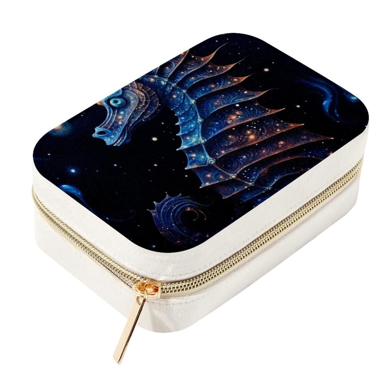 Boîte à bijoux en velours Seahorse, écrin compact et robuste