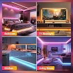 Lepro LED Strip Lights, 65.6ft Music Sync LED Lights Strip with Remote, RGB Color Changing Light Strip for Bedroom, Living Room, Kitchen and More, 32.8ft*2
