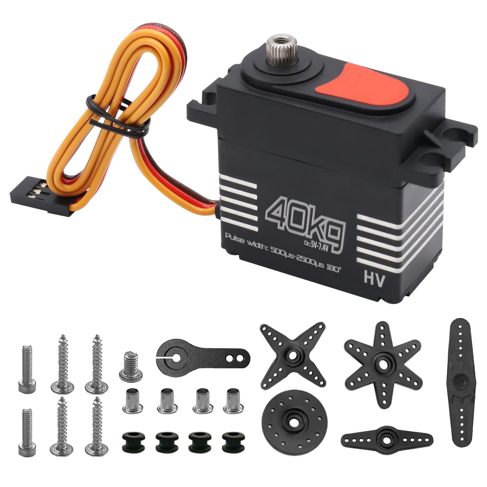 Servo Servo Digital RC Servo numérique à couple élevé avec engrenage en métal, servomoteur avec bras en métal pour voiture RC 1/8 1/10, robot, hélicoptère, compatible avec Arduino