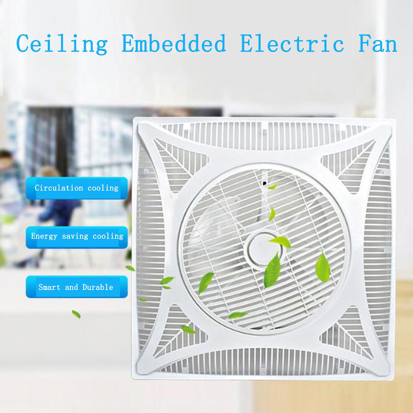 Extractor De Aire con Luz LED,600 * 600Mm Extractor Cocina,1500M³/H Ventilador Extractor,Control Remoto Inalámbrico,para Baño, Invernadero, Garaje Rejillas Dextractor