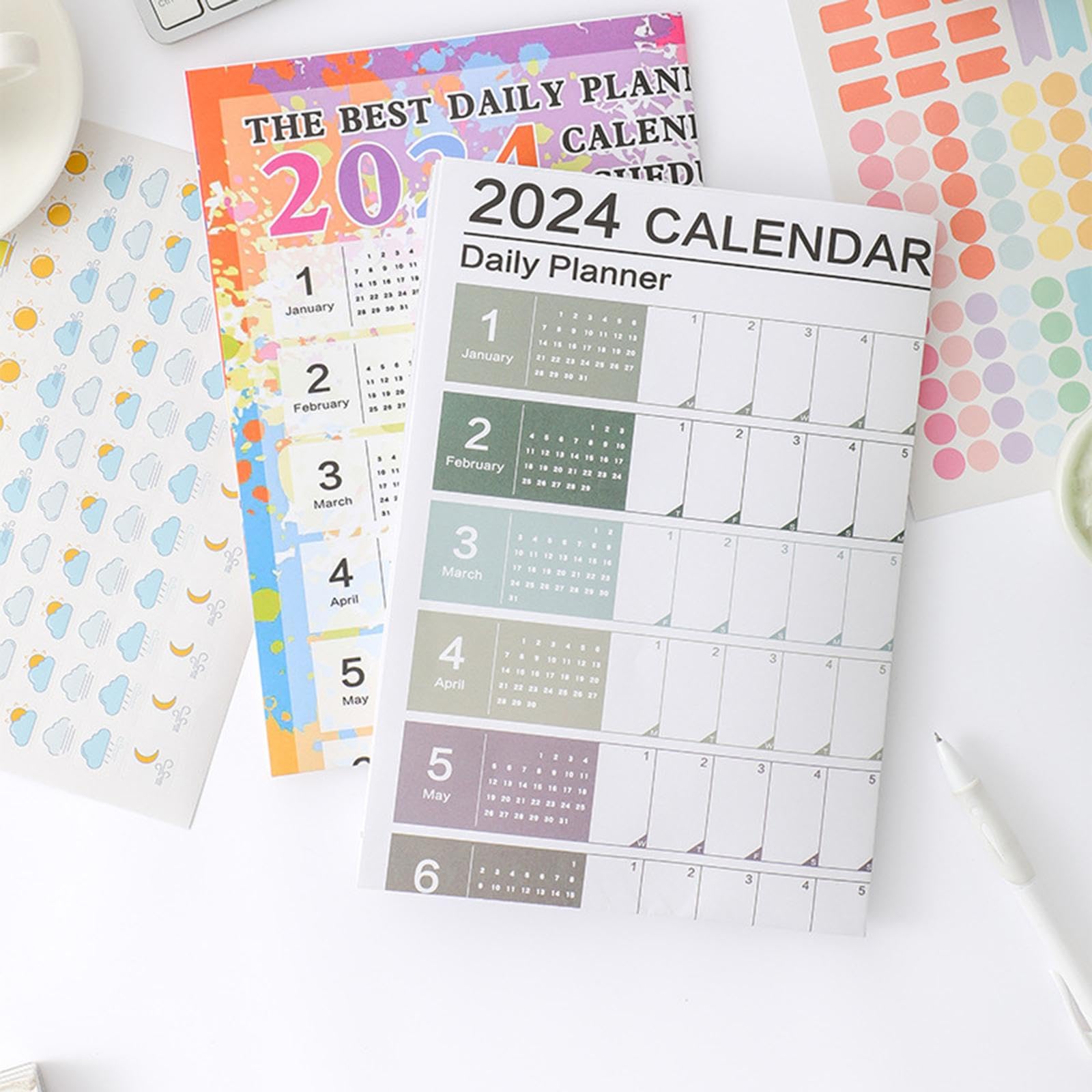 Set di 10 calendari da appendere alla parete 2024, calendario annuale per compiti in aula e la casa, stile A