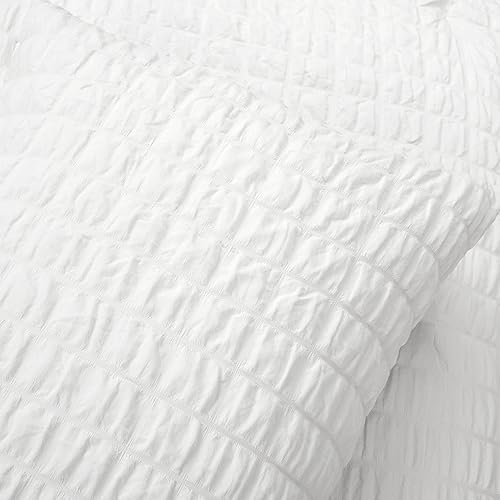 Miniatura 5 de Lush Decor Crinkle - Juego de edredón de 2 piezas con textura Dobby, tamaño individual XL, color blanco
