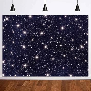 Yongqian Night Sky Star Backdrops Universe Space Theme Starry Photography Backdrop Galaxy Stars Children Boy 1st Birthday Party Photo Background Newborn Banner Studio Booth 8x6ft