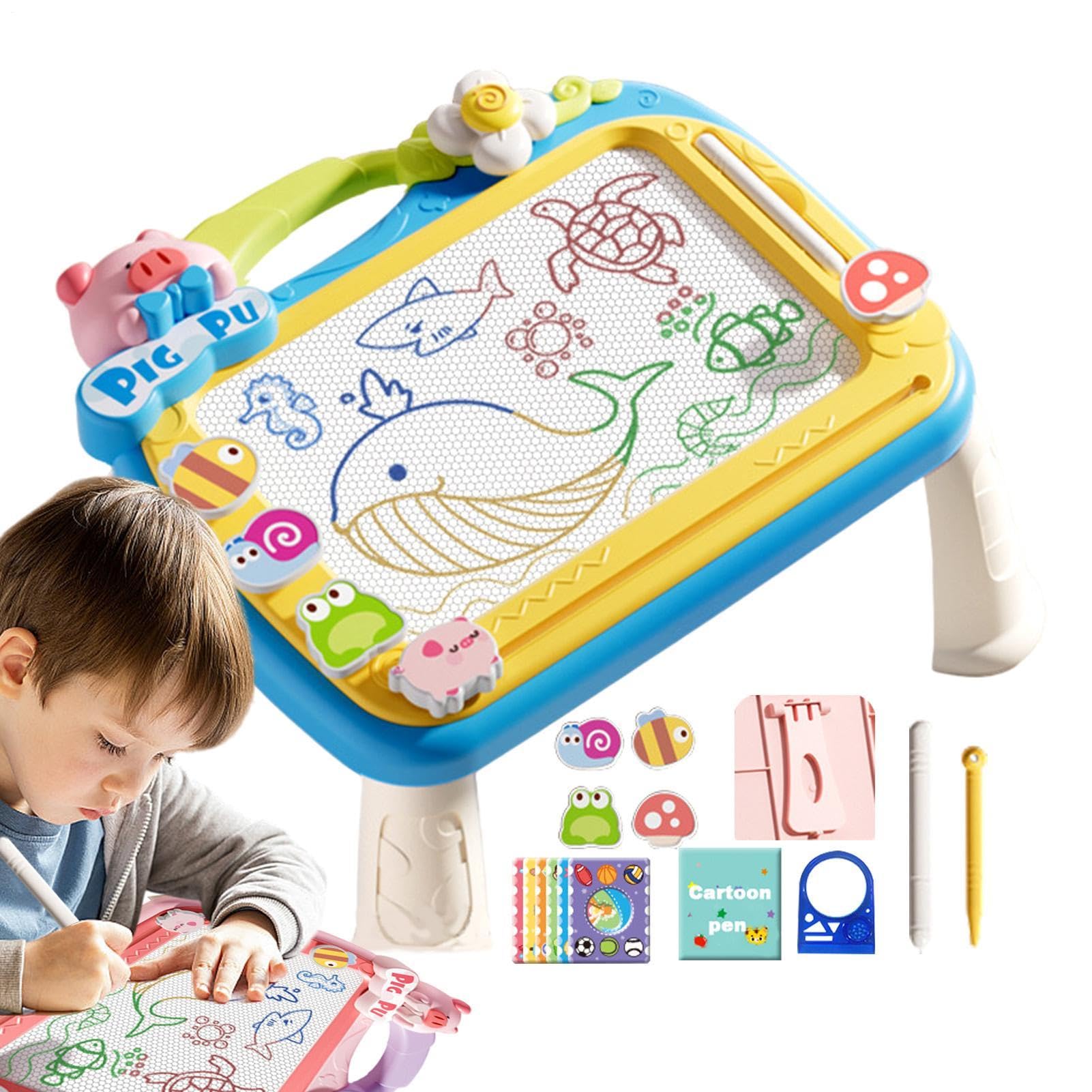 Pizarra de dibujo magnética para niños,Pizarra de dibujo magnética para | niños pequeños,Tablero de de dibujos animados con 2 bolígrafos - Arte educativo de , juguetes multifuncionales de aprendi