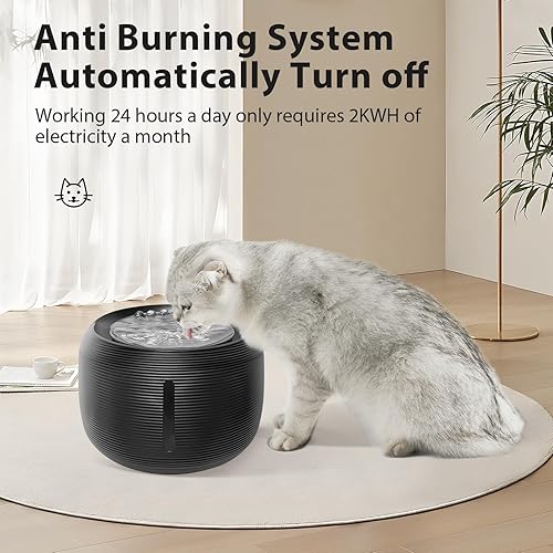 Miniatura 5 de Fuente de agua para gatos, fuente de agua silenciosa de 84 fl oz2.5 L para gatos y perros, cuenco dispensador de agua para perros con bomba