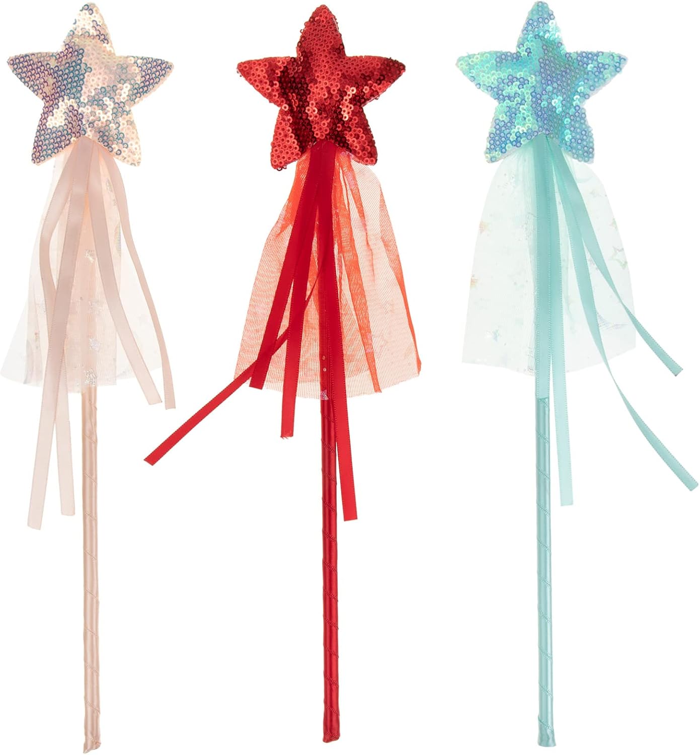 Gatuida 3pcsスパンコールスターワンドリボンボウをフェルトプリンセススティックパーティーコスプレフェスティバル用のマジカルケーンハロウィーンコスチューム小道 22新作