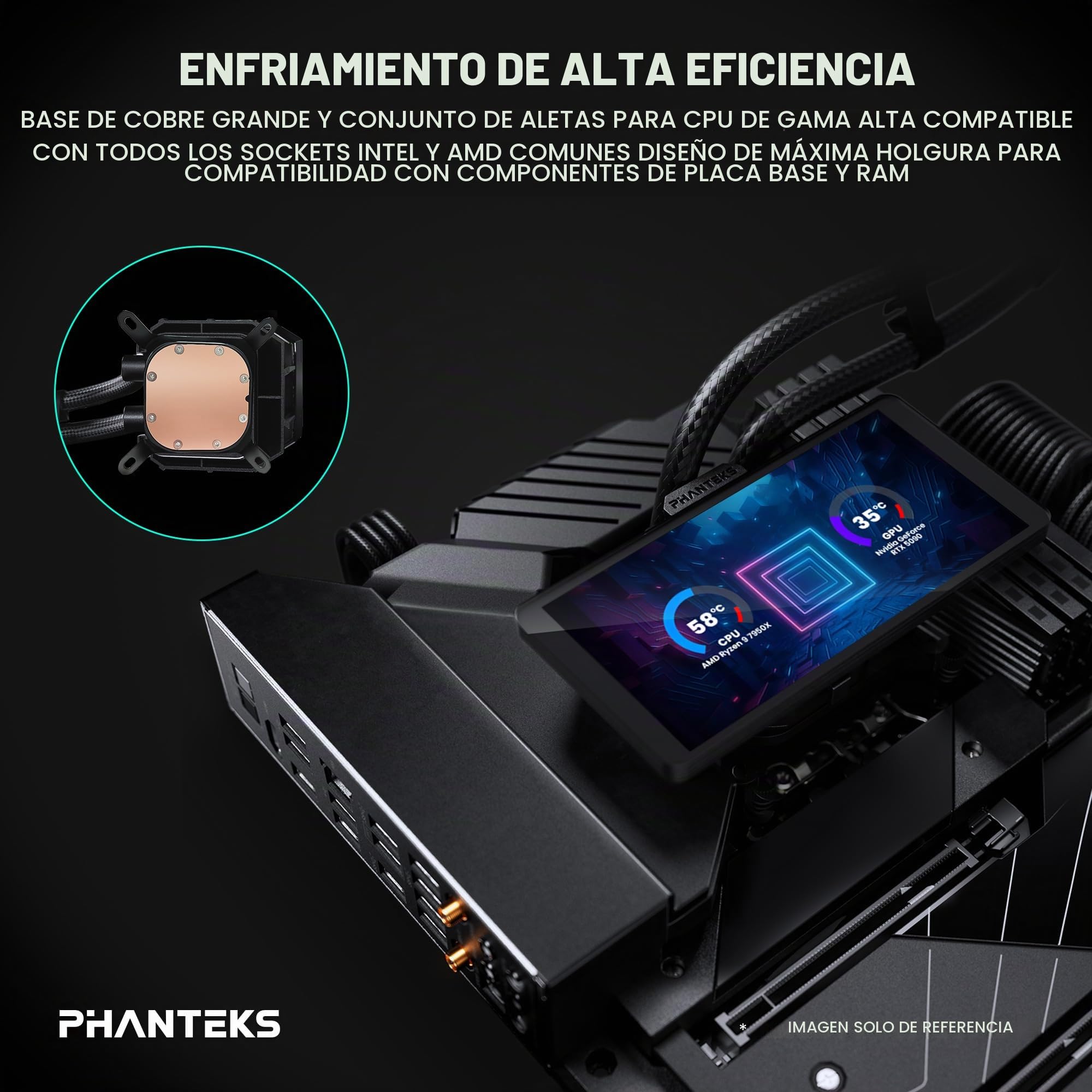 Phanteks Glacier One 360m25 Lcd Processore Raffreddatore Di Liquidi Tutto In Uno 12 Cm Nero 1 Pz (phanteks Glacier One 360 M25 Lcd Black Rgb All In O