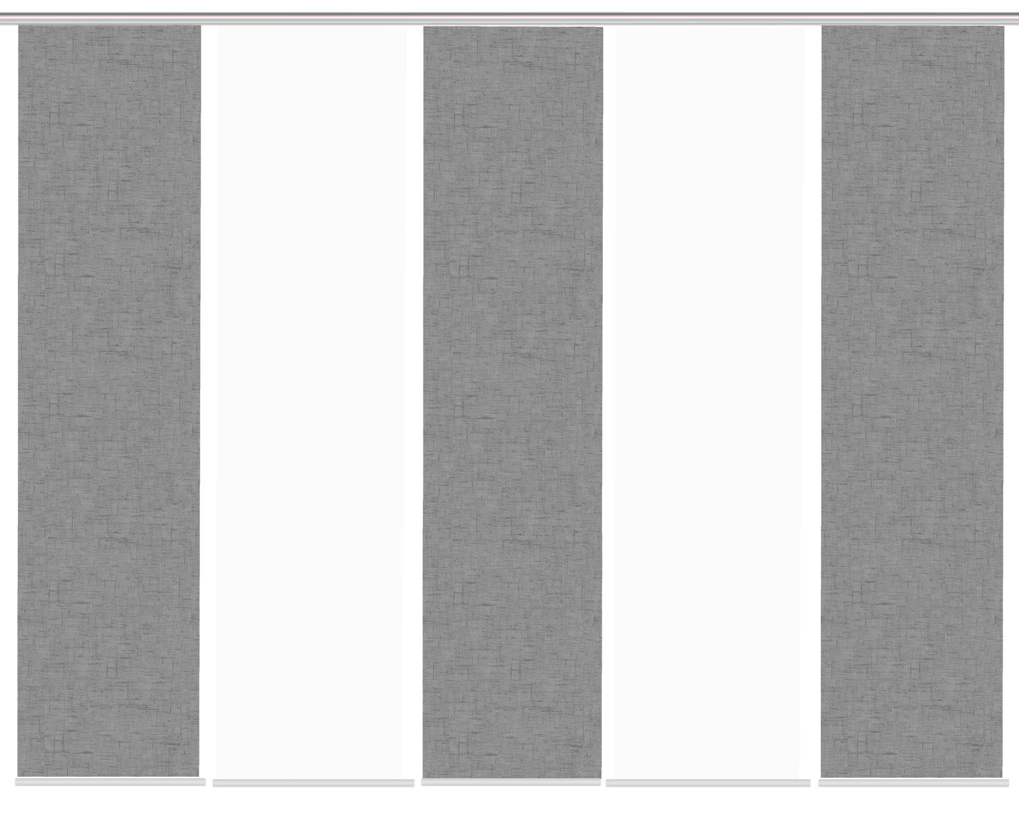 5er-Set Schiebevorhänge Marlies Blickdicht, Höhe 245 cm, grau