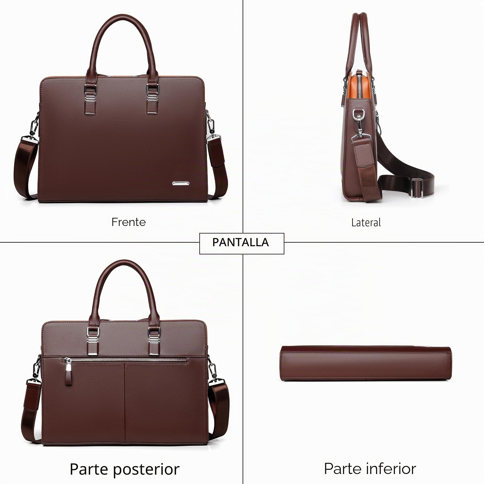 FSD.WG Herren Business Tasche,Wasserdichte Leder Aktentasche,Schulter Laptop Business Tasche für Business,Schule,Reisen,Abnehmbar