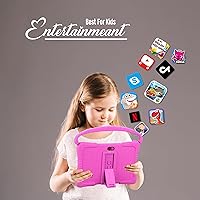 Vista 2 de Tableta para niños, tableta Android de 7 pulgadas y 32 GB para niños pequeños con Bluetooth, WiFi, control parental, cámara doble, GMS, funda a