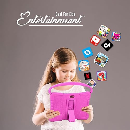 Miniatura 2 de QISTOQI Tableta para niños, tableta Android de 7 pulgadas y 32 GB para niños pequeños con Bluetooth, WiFi, control parental, cámara doble, GMS,