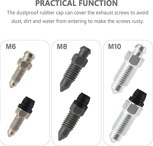 Miniatura 4 de 18 tapas de purga de freno de disco de automóvil, tapas de goma impermeables a prueba de polvo, tapas de ajuste universal Zerk, accesorios de