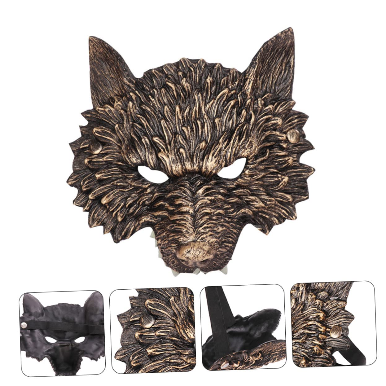 HEMOTON 4 Pièces Masque De Loup D'halloween Masque D'animaux D'halloween Fournitures De Fête D'halloween Effrayant Costume D'halloween Loup s Animal Dhalloween Unité Centrale