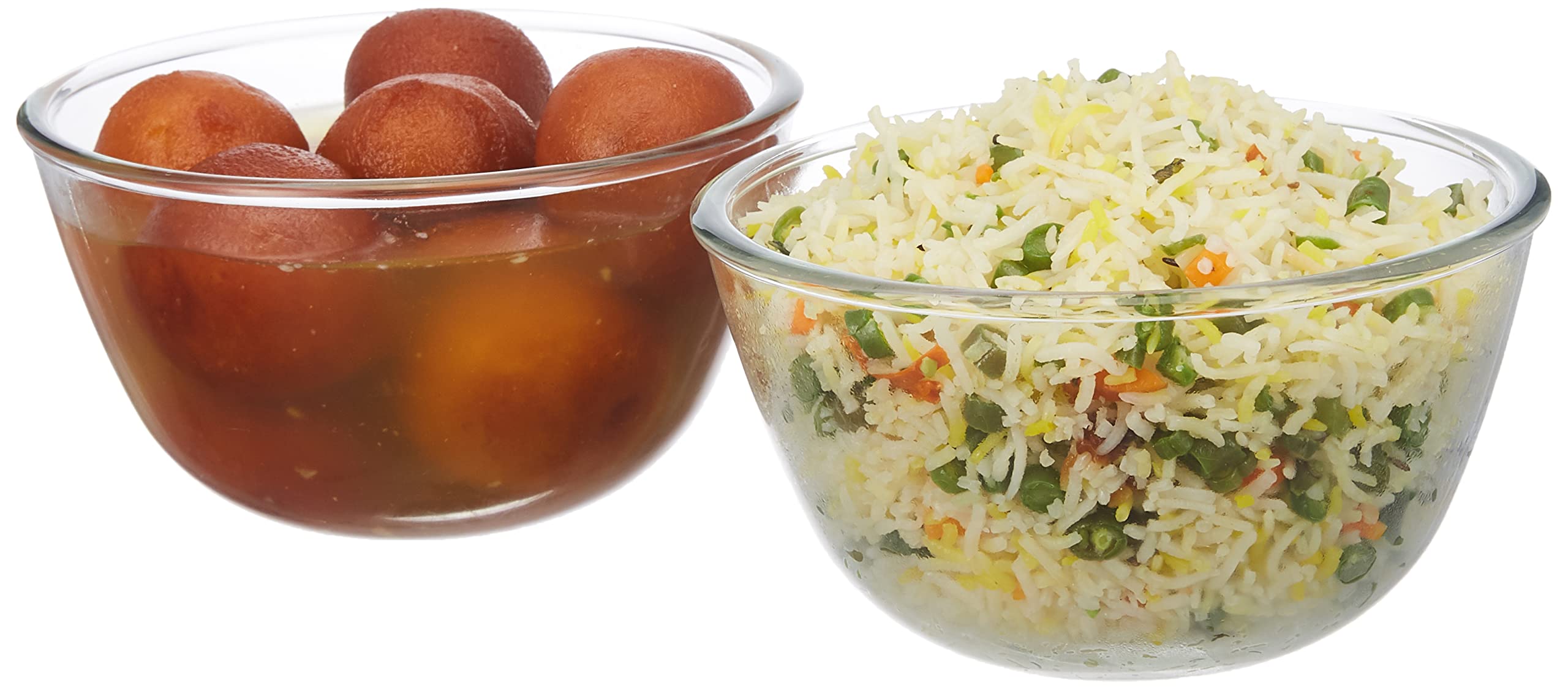 Amazon Brand - Solimo Borosilicate Round Glass/Mixing Bowl (Set of 2, 800 ml) | Transparent