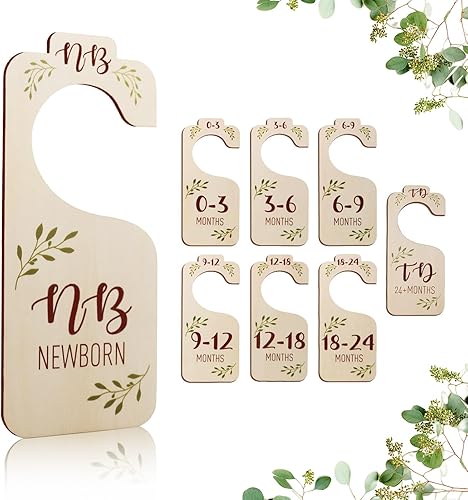 Divisores de armario de bebé para organizador de ropa, juego de 8 divisores de tamaño de ropa de doble cara de recién nacido a niño, organizador de