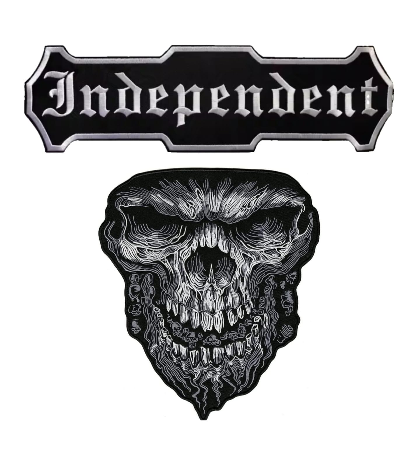 Patchs brodés gilet moto Independent pour customisation