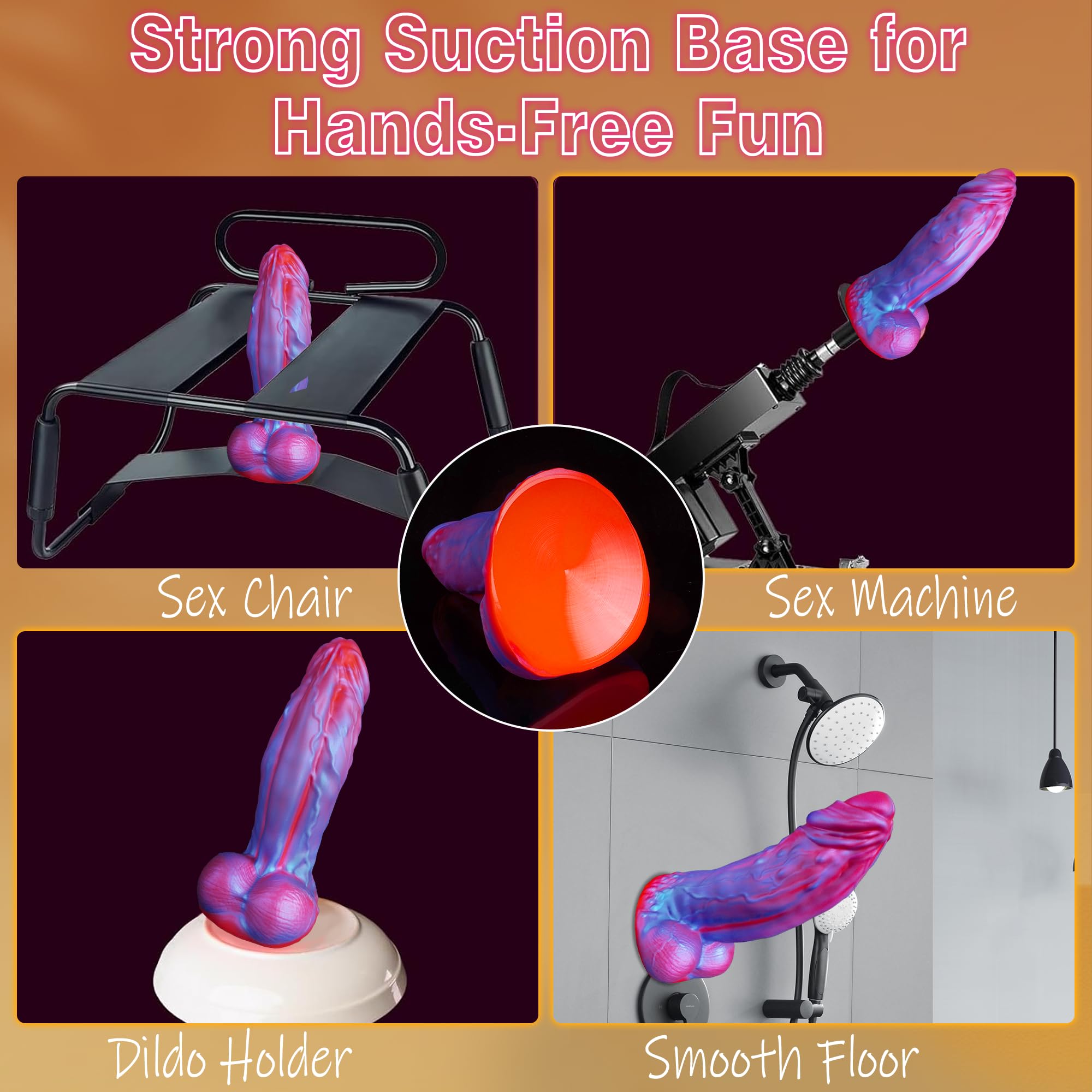 8.7" Fantasy Monster Dildo Giant Girthy Dildo, 2.7" Diameter Huge Dragon Animal Dildos Alien Suction Cup Dildos for G-Spot Prostate Anal Stimulation, XL Massive Silicone Adult Sex Toys for Women Men