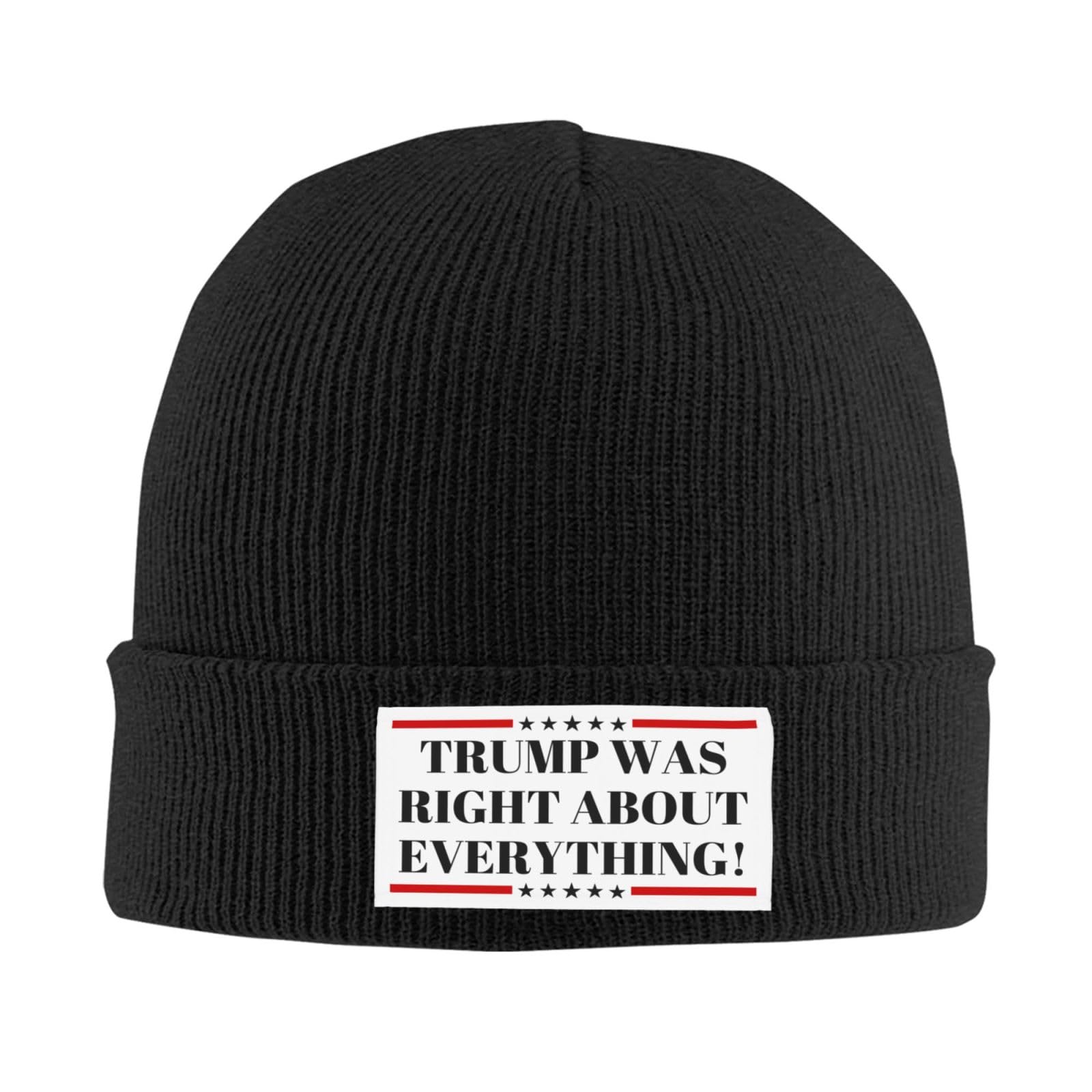 Anceky Trump was Right About Everything Knit Hat Donald Trump was Right 45 47 President Dark Beanie Brimless Cap Black