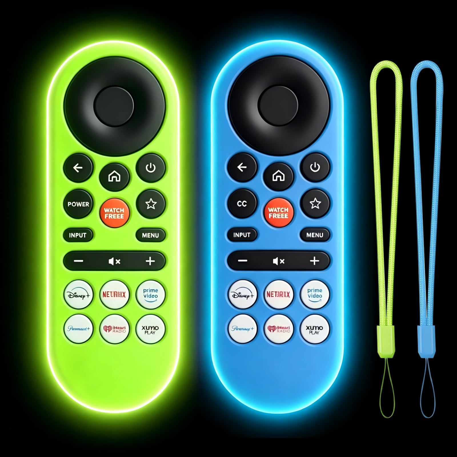 [2Pack] Climberer Cover for VIZIO XRT260,Smart TV Remote Control Replacement Glow in Dark Protective Skin Case - Blue &amp; Green (XRT280)